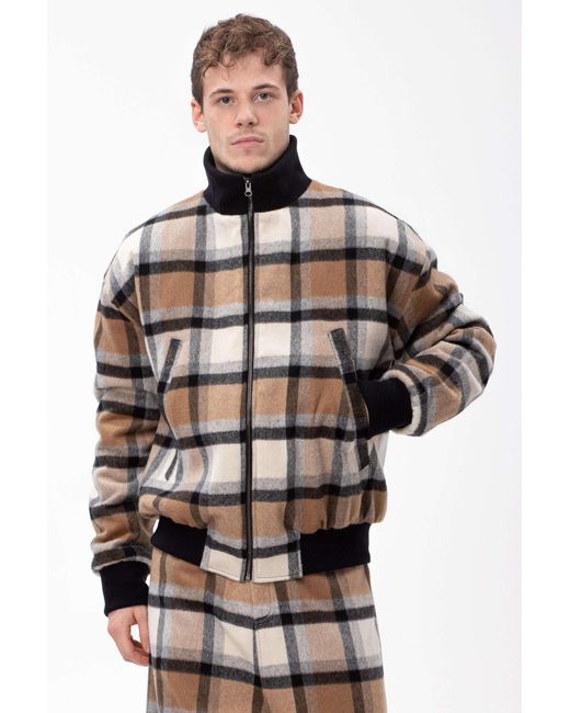 Maison Bogomil Multicolor Plaid Bomber Jacket for men