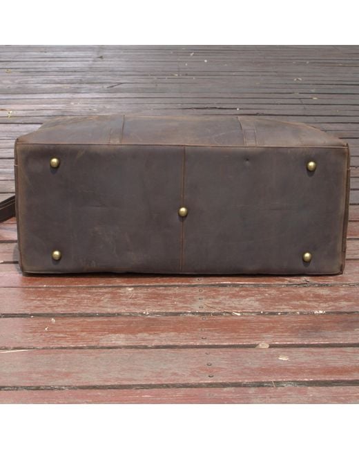 Touri Brown Genuine Leather Holdall Luggage Bag for men