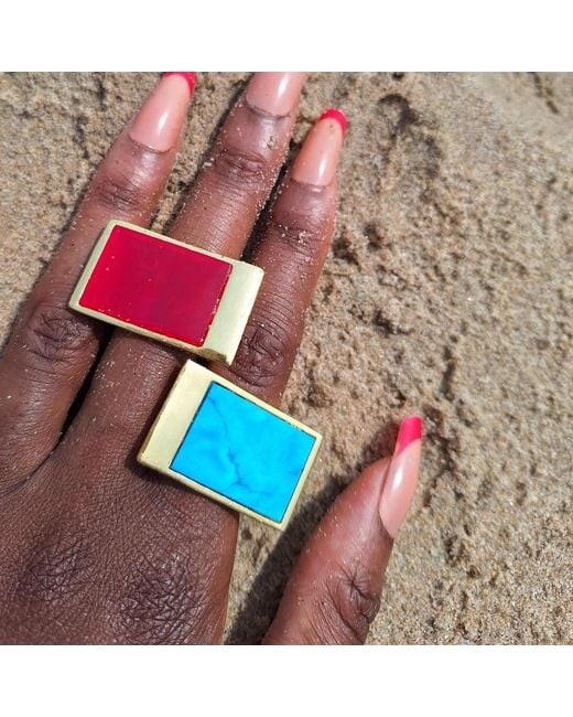 YAA YAA LONDON Blue Confidence Gemstone Vermeil Ring