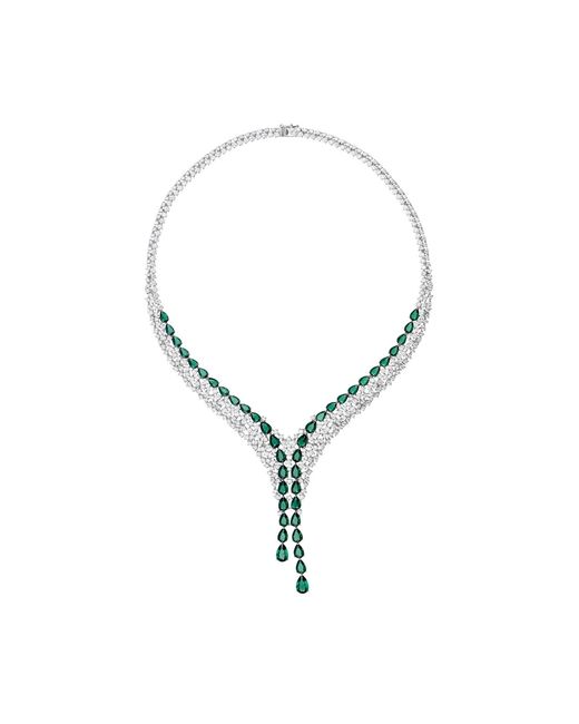 Latelita London Blue Baroness Statement Necklace Emerald