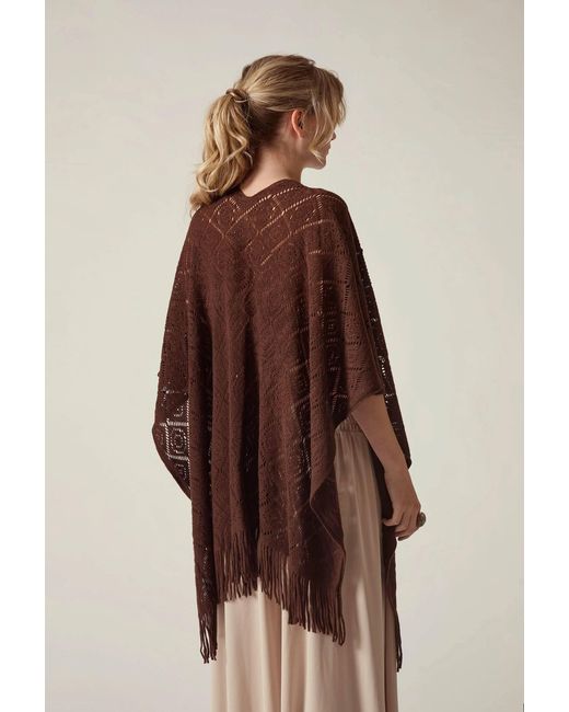 James Lakeland Brown Pointelle Knit Kaftan