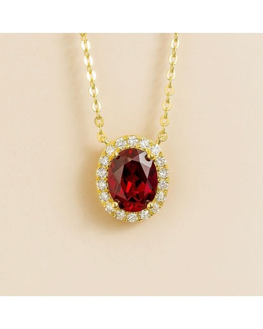 Juvetti Red Mina Necklace Set With Ruby & Diamond