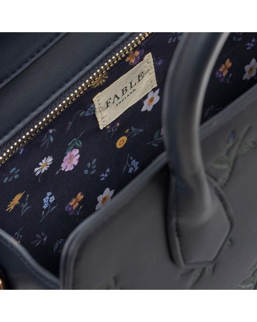 Fable England Blue Ditsy Structured Tote