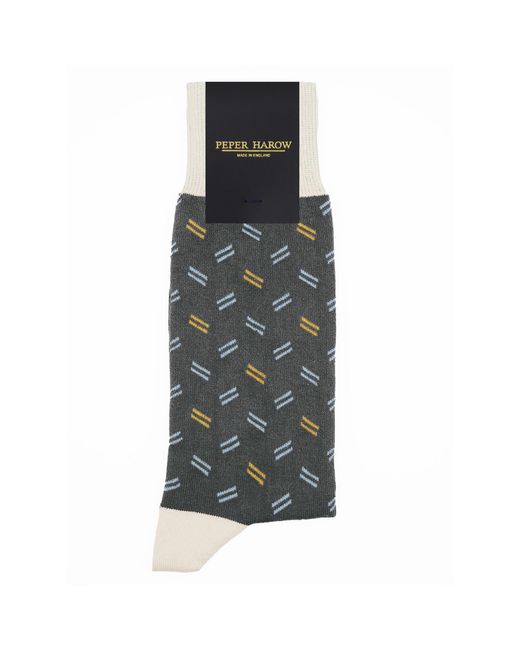 Peper Harow - Made in England Gray Parallel Socks for men
