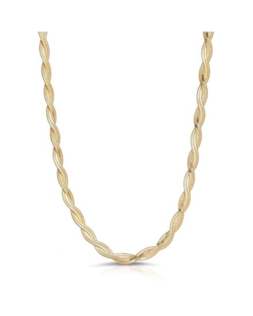 Glamrocks Jewelry Metallic Twist Herringbone Necklace