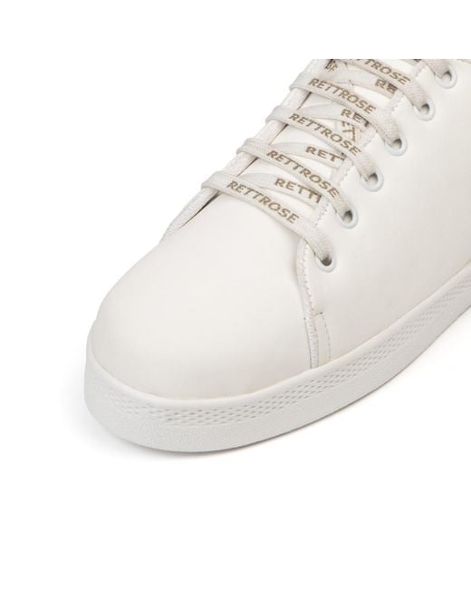 Rettrose White Lexi Luxury Suede Handmade Embellished Tennis Shoe