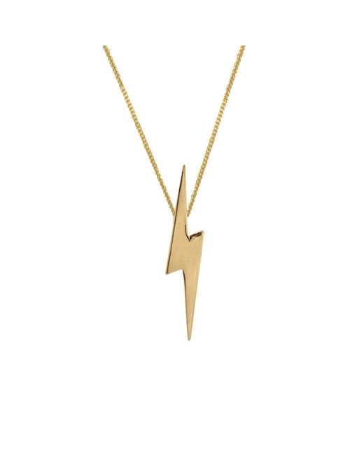Edge Only Metallic Pointed Lightning Bolt Pendant 18Ct Vermeil