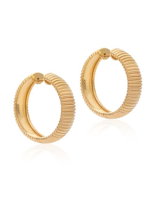 Preeti Sandhu Metallic Ridged Dome Vermeil Hoops