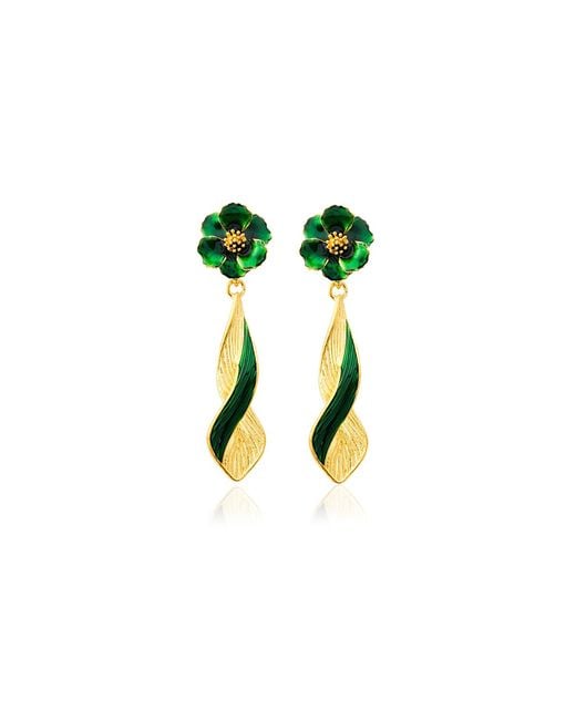 Milou Jewelry Green Infinity Drop Earrings