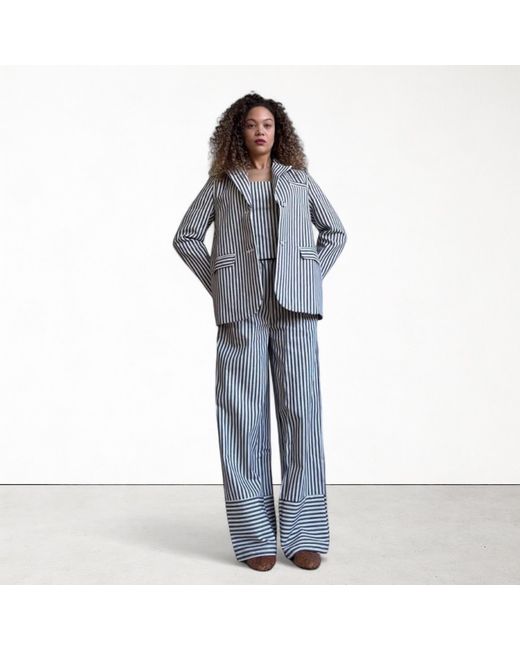 London Atelier Byproduct Gray Striped Tailored Blazer