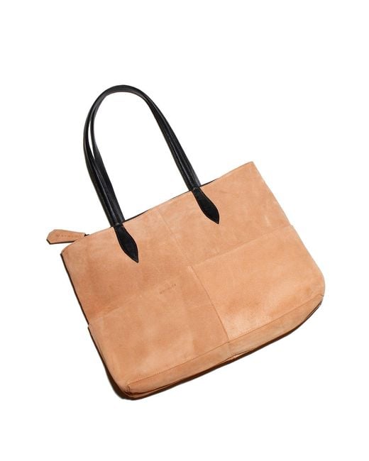Mafalda Natural Neutrals Valentina Camel Suede Tote Bag