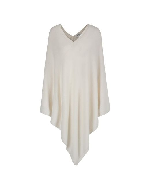 tirillm White Anine Big Cashmere Poncho- Off