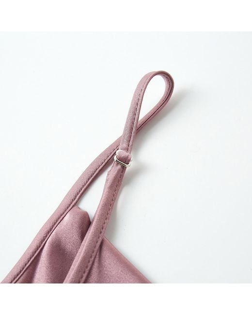 Soft Strokes Silk Purple Pure Mulberry Silk Cowl Neck Camisole, Spaghetti Strap