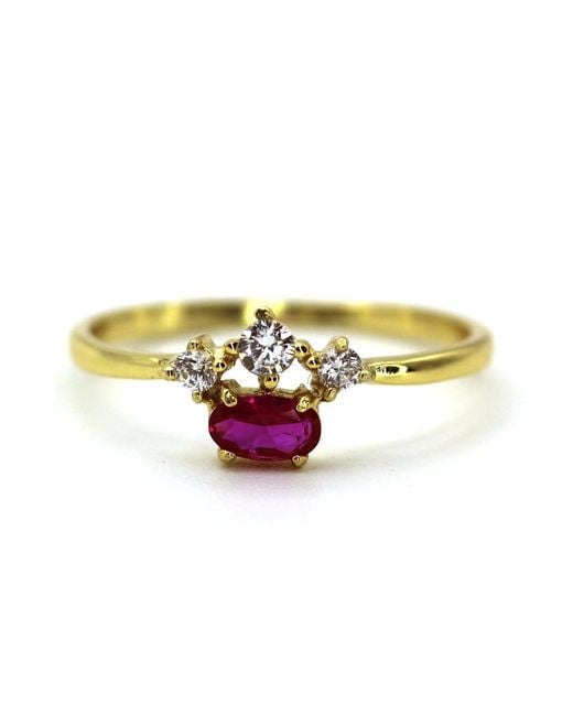 VicStoneNYC Fine Jewelry Yellow Natural Oval Cut Ruby With Natural Diamonds Ring