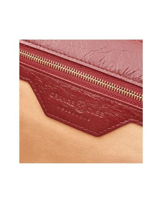Orange Cube Red Mosaic Diamond Chain Bag