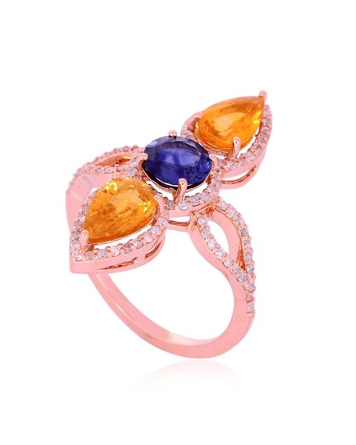 Artisan Blue Sapphire Floral Ring