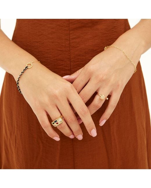Spero London Metallic Semi Twisted & Handmade Braided Sterling Bracelet Set