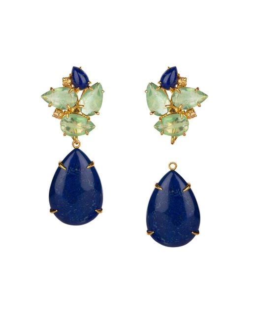Bounkit Blue Caroline Earrings Clip On