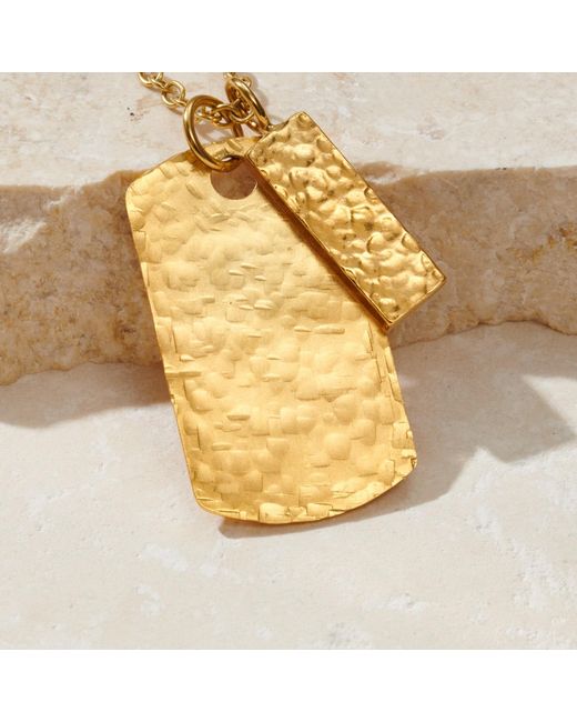 Posh Totty Designs Metallic Textured Dog Tag Necklace