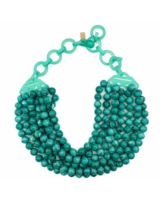 Michael Nash Jewelry Green Juliette Multi Strand Resin Necklace