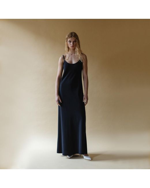 Una Berzina Black Maxi Second Skin Slip Dress