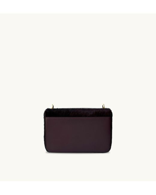 Apatchy London Black The Tilly Burgundy Hair-On Leather Bag