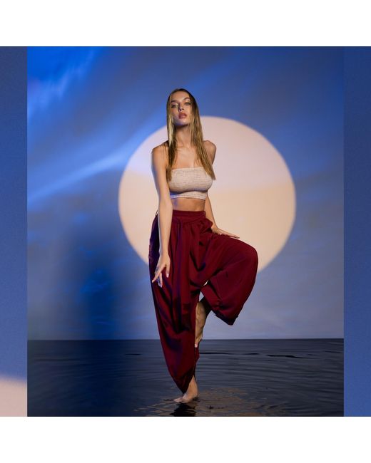 Zhenabia Red Boho Harem Pants