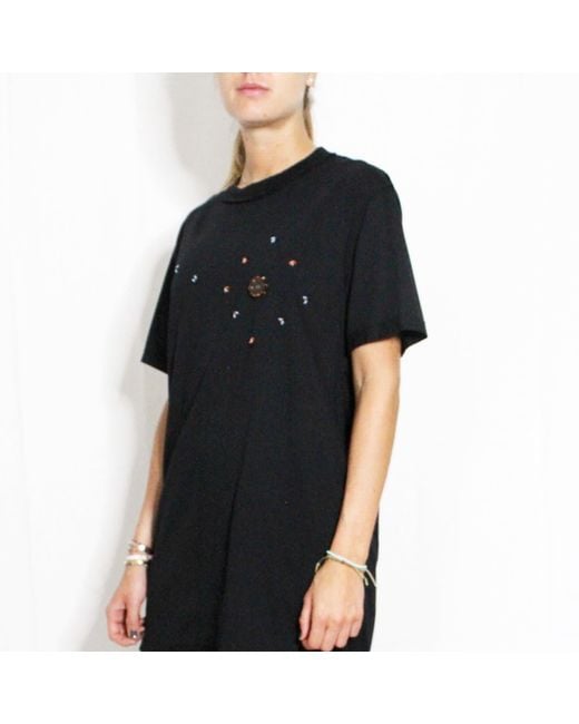 Boutique Kaotique Black Embroidered Bug Tee