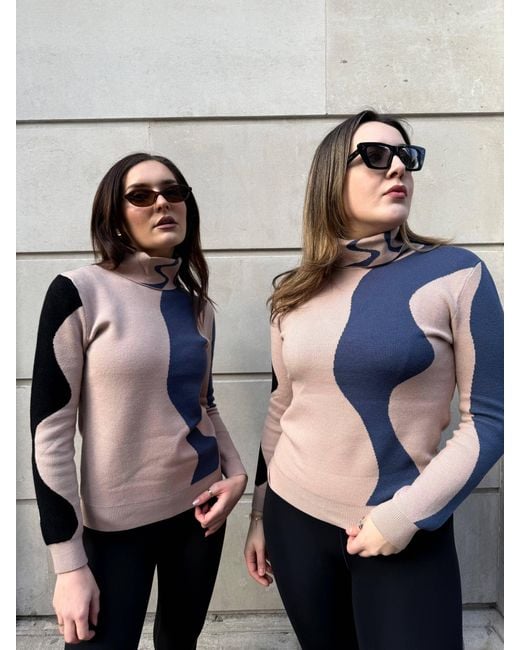 The Gt Atelier Blue Elegant Turtleneck Winter Knitwear