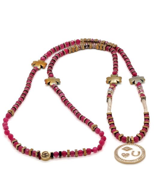 Ebru Jewelry Metallic Magic Blessing Pendant Beaded Necklace