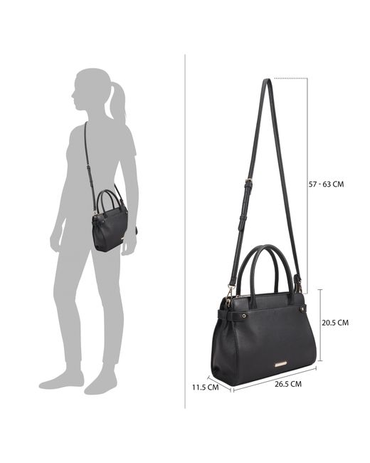 Paul Costelloe Black Trishuli Leather Satchel Bag