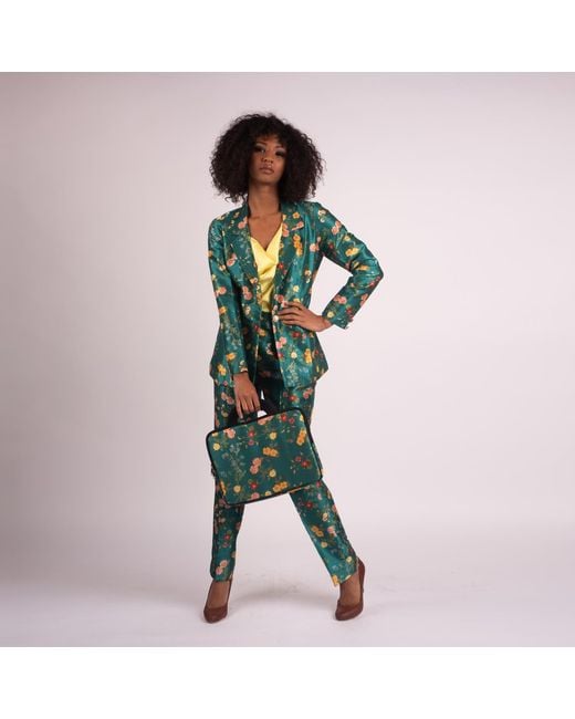Richa Sharma Green Single Breasted Tailored Blazer Jacket
