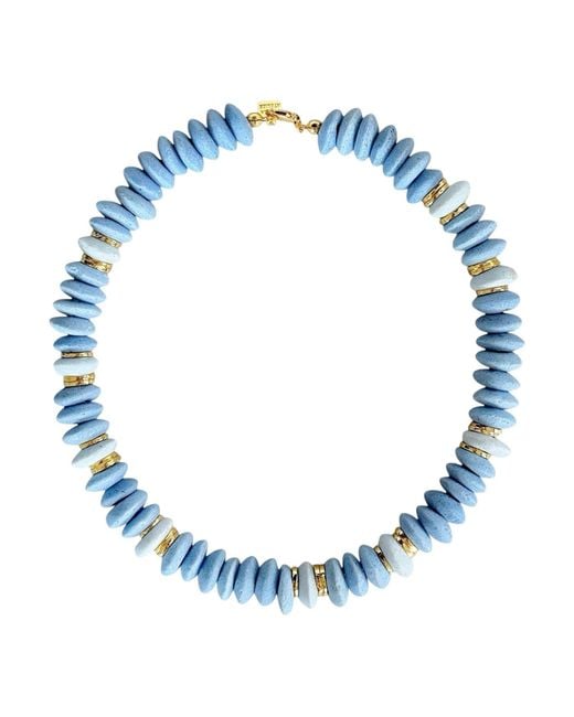 Firera Atelier Blue Ashanti Glass Beads Necklace