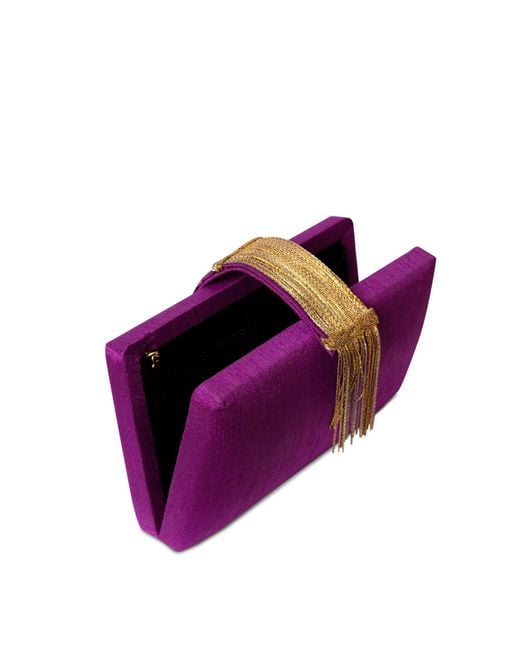 Simitri Purple Royal Fringe Clutch