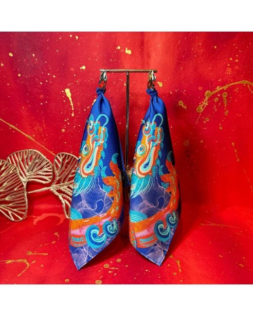 Suki Wang London Blue Set Of Two Blossom Into Power Statement Earring