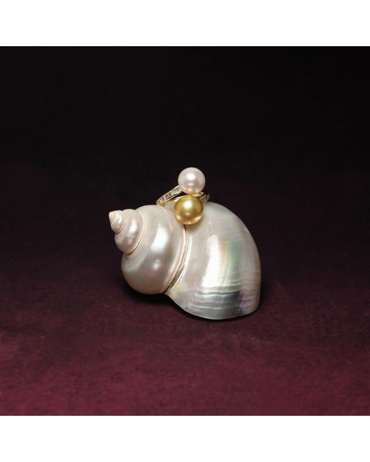 Ninemoo Metallic Still Life Pearl Ring