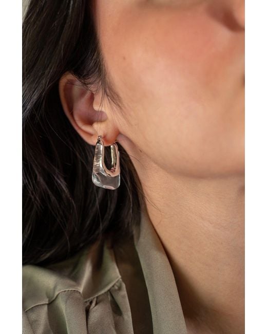 Zynnia Collective Metallic Neutrals See Through Hoops