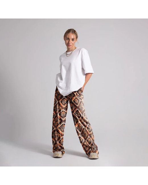 Aloha From Deer Brown Burning Mandala Long Loose Pants