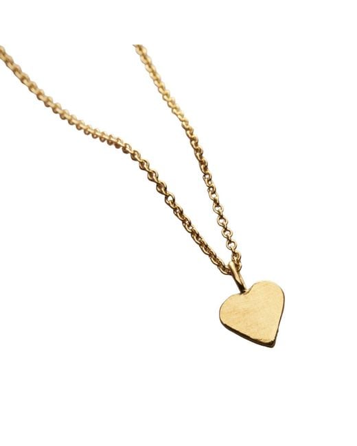Posh Totty Designs Metallic Yellow Gold Plated Mini Heart Charm Necklace