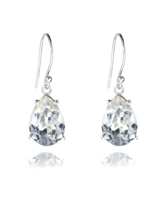 The Jewellery Store London Blue Pear Shaped Crystal Earrings