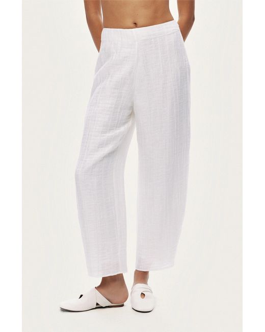 Nocturne White Relaxed Linen Pants