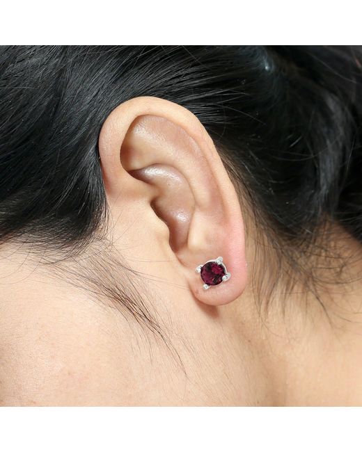 Artisan Multicolor Round Tourmaline Diamond Stud Earrings