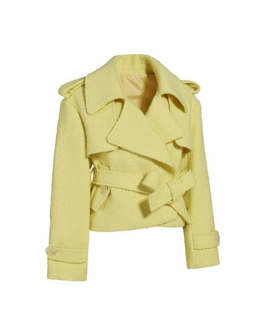 Hortons England Yellow Tweed Boucle Cropped Jacket