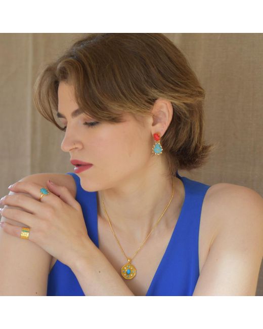 GEM BAZAAR Blue Crown Ring