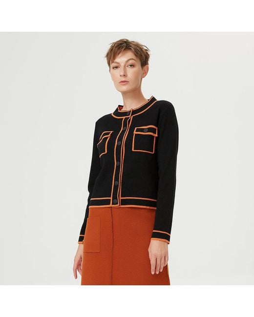 Smart and Joy Black Short Jacket With Contrasting Braids