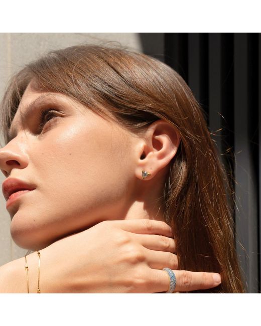 Spero London Metallic Triangle Sterling Stud Earring