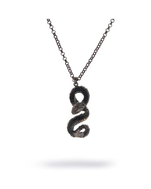Ebru Jewelry Metallic Serpent Guardian Sterling Necklace for men