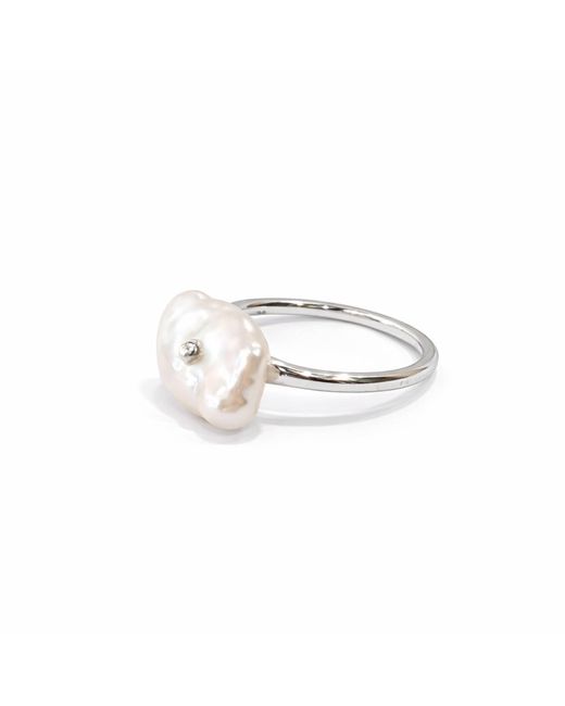 Pearl Code White Keshi Pearl Ring Rozeta Zenith