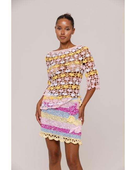 Andreeva Multicolor Bird Of Paradise Handmade Crochet Top