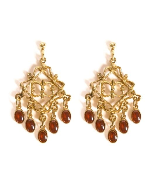 Caramel Vintage Jewellery Metallic Festival Stone Earring